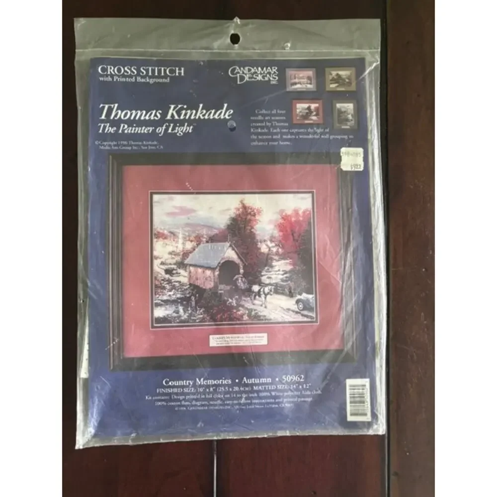 VTG 1996 Thomas Kinkade Country Memories Cross Stitch Kit 50962 Candamar
